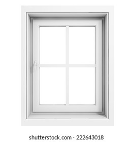 3d Window Frame On White Background