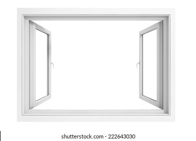 3d Window Frame On White Background