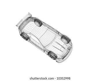 3d Wireframe Car