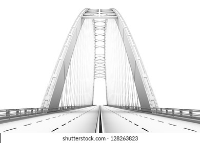3d wireframe render of a bridge
