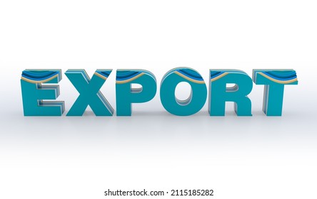 3d Word Export on White Background. 3d Rendering