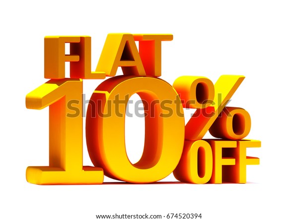 3d Word Flat 10 Percent Off Stock Illustration