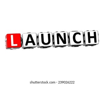 3d Word Launch On White Background Stock Illustration 239026222