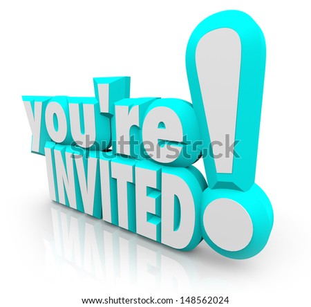 3 D Words Youre Invited Formally Invite Stock Illustration 148562024