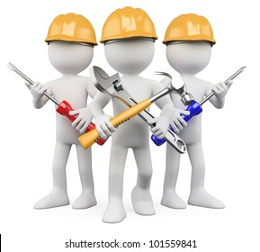 3D Workers - Team of work. Rendered at high resolution on a white background with diffuse shadows. - Powered by Shutterstock