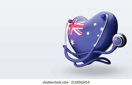 3d World Health Day Australia Flag Rendering Right View