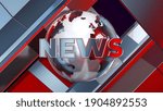 3D World News Background, digital world breaking news Studio Background for news report and breaking news on world live report. 3D rendering.