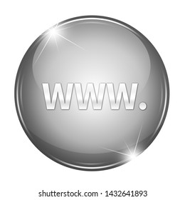 3d www. round button isolated 