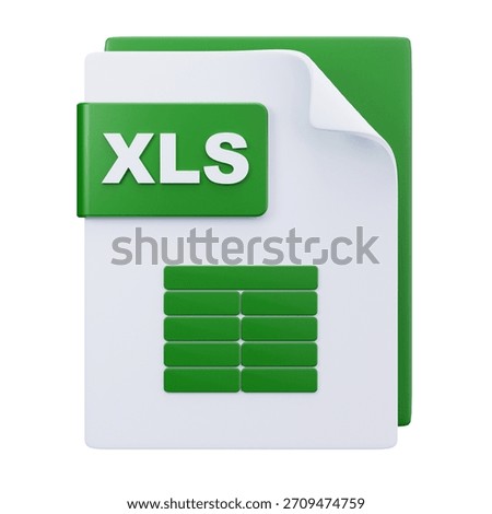 3D XLS Spreadsheet Excel Data Icon