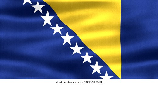 3D-Illustration of a Bosnia and Herzegovina flag - realistic waving fabric flag - Powered by Shutterstock