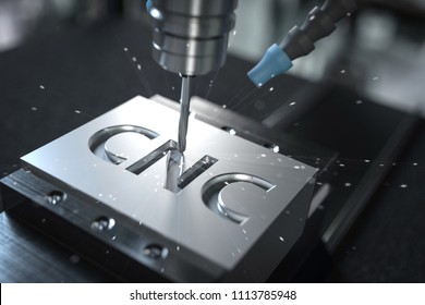 3D-Illustration CNC Metalfräse