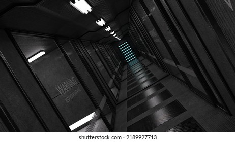 3D-Illustration Of An Modern Empty Prison Cell, No Prisoner. 3D Illustration