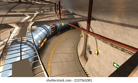 3D-illustration of a particle accelerator