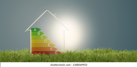 3d-illustration symbol house energy efficiency