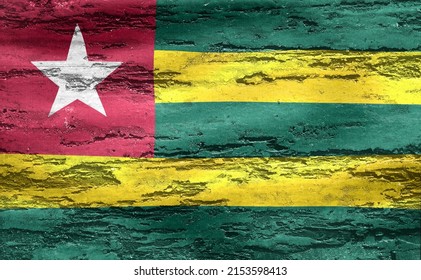 3D-Illustration Of A Togo Flag - Realistic Waving Fabric Flag.