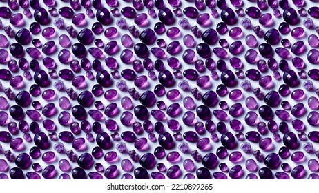 3D-image Of Sparkling Amethyst Gems. Abstract 8k Wallpaper Background