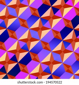 3D-Like Texture - Compass Pattern - Vintage Purple Repetitive Shapes