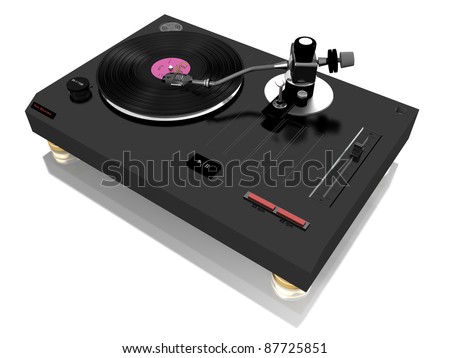 3d-modeled vinyl player