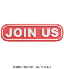 3Drender  Red Join Us Button Isolated icon 