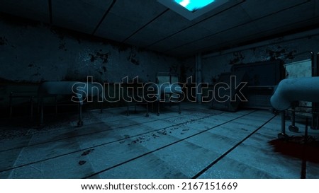 3d-rendering background of an eerie asylum
