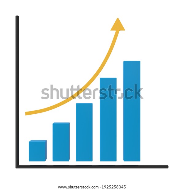 3d-rendering business\
growth bar graph\
curve
