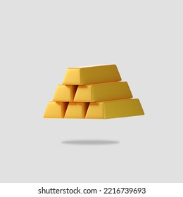 3ed Render Gold Pile Icon Illustration