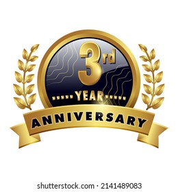 2,004 3rd Year Anniversary Banner Images, Stock Photos & Vectors ...