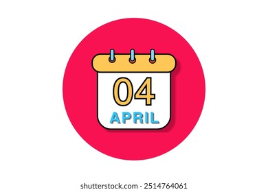 4 April Pink White, red, blue and black color Calendar Background with the month of April - Powered by Shutterstock