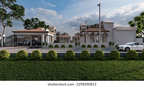 4 classical house 3d rendering 3d illustration architecture 