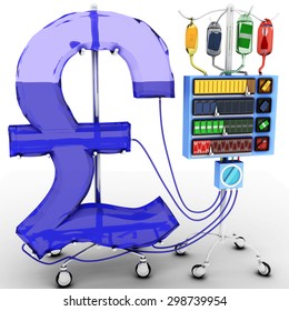 4 Factors that affect the value of the UK Pound : gold price, oil price, the value of the foreign currency over domestic currency, terrorist attacks or wars. Health of UK Pound Currency Concept. 