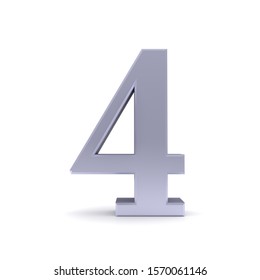  4 Four Number Silver Sign 3d Stock Illustration 1570061146 | Shutterstock