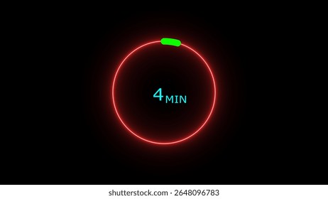 4 minutes timer clock icon 4k illustration on a black background. and creating a stunning illustration .4k illustration 