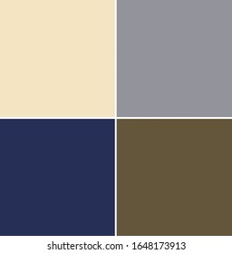 4 Neutral Color Swatches From New York Seasonal Color Trend Report For Autumn / WInter 2020-2021. Fashionable Colors Concept