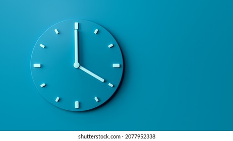 4 O Clock Five Past Ten Sea Blue Office Wall Clock 3d Illustration