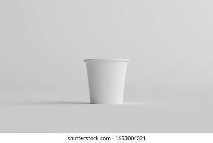 4 Oz. Small Single Wall Paper Espresso  Coffee Cup Mockup  - One Cup. 3D Illustration