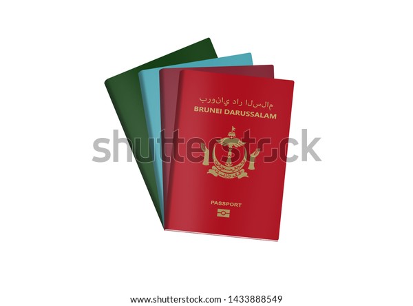 4 Passports Bruneian Passport Whis White 스톡 일러스트 1433888549 Shutterstock 7170