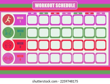 4 Week Workout Schedule Template