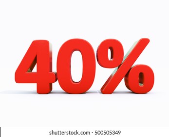 40 Percent Discount 3d Sign on White Background, Special Offer 40% Discount Tag, Sale Up to 40 Percent Off, Sale symbol, Special Offer Label, Sticker, Tag, Banner, Advertising, Badge, Emblem, Web Icon