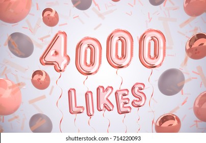 4000 Likes 4000 Followers Thank You Stock Illustration 714220093