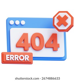 404 Error 3D Icon Isolated on White