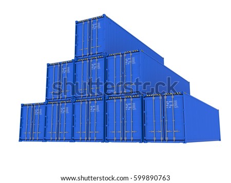 40ft shipping container isolated 3d rendering