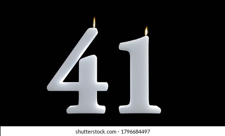 41 wax candles birthday on black 3d rendering - Powered by Shutterstock