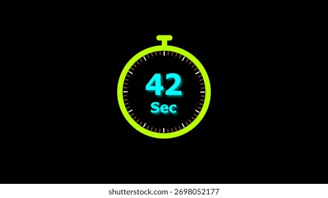 42 Second timer clock icon illustration. and creating a stunning illustration.4k illustration.