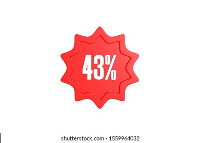 43 Percent Star Red Color Isolated Stock Illustration 1559964032 ...