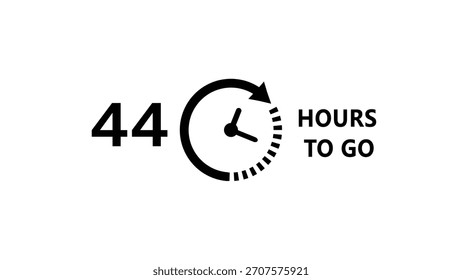 44 -Hour's timer illustration. Countdown timer clock icon.