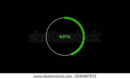 44 percent number circle loading icon pie chart modern design illustration background.