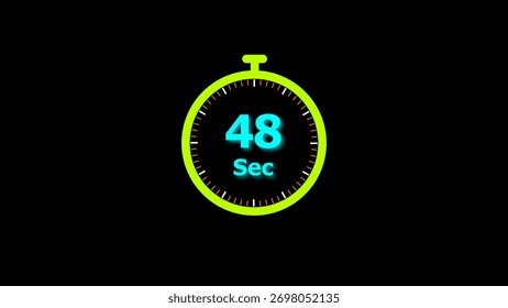 48 Second timer clock icon illustration. and creating a stunning illustration.4k illustration.