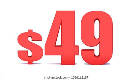 49 Dollar 49 Word On White Stock Illustration 1336162187 | Shutterstock