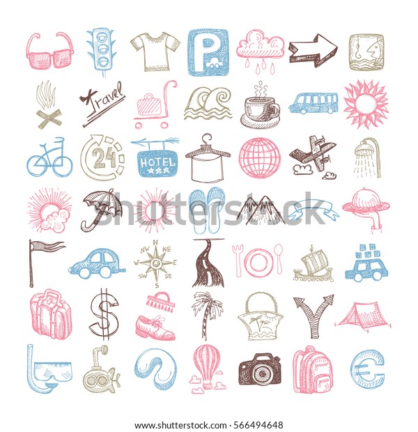 49 hand drawing doodle
different icon set about travel, sketchy raster version
illustration
collection
