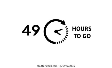 49 -Hour's timer illustration. Countdown timer clock icon.